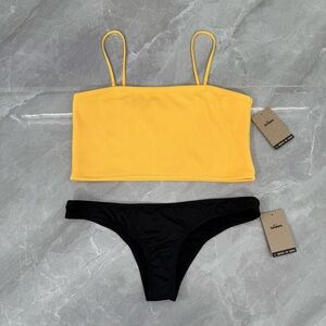 Women’s Nike Swim Ribbed Midkini Bandeau 2 Piece Bikini Swimsuit XL